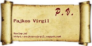 Pajkos Virgil névjegykártya